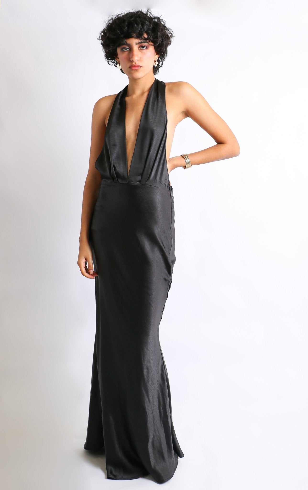 Elga - negro - Cindel vestidos maxi, midi, mini, para toda ocasion, largos, de fiesta, de boda