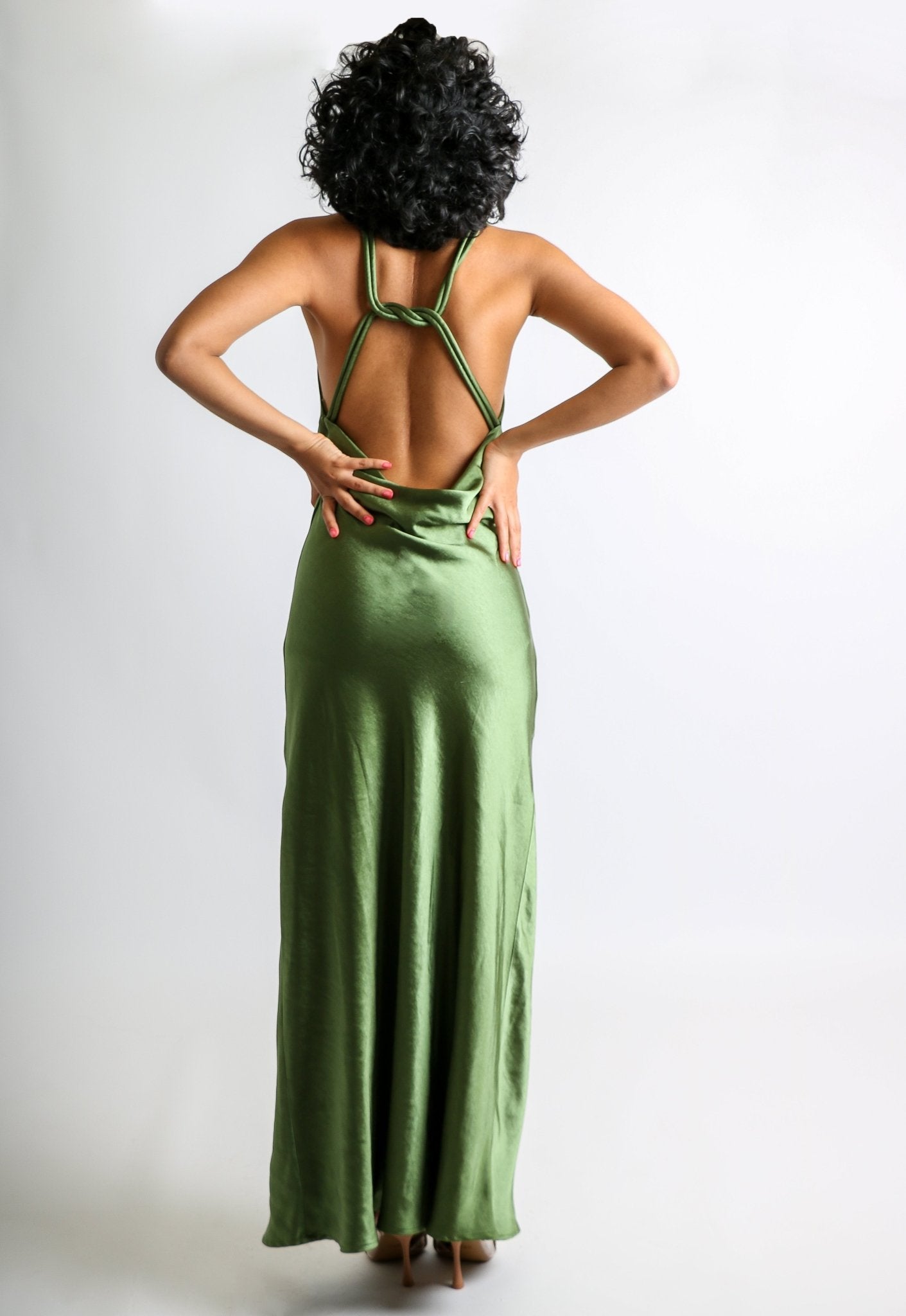 Saida - verde - Cindel vestidos maxi, midi, mini, para toda ocasion, largos, de fiesta, de boda