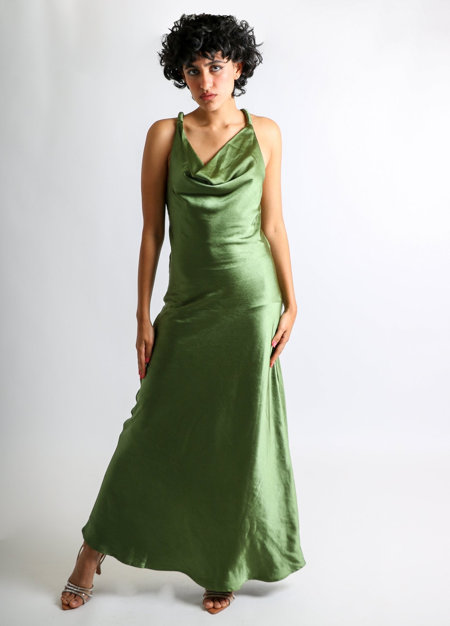 Saida - verde - Cindel vestidos maxi, midi, mini, para toda ocasion, largos, de fiesta, de boda