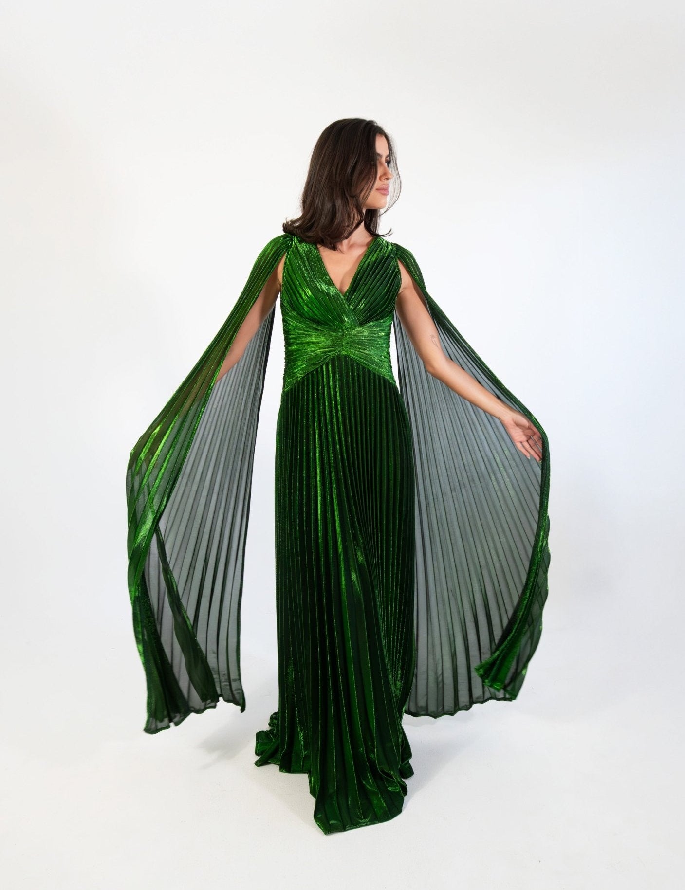 Alina - verde - Cindel vestidos maxi, midi, mini, para toda ocasion, largos, de fiesta, de boda