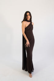 Allena - chocolate - Cindel vestidos maxi, midi, mini, para toda ocasion, largos, de fiesta, de boda