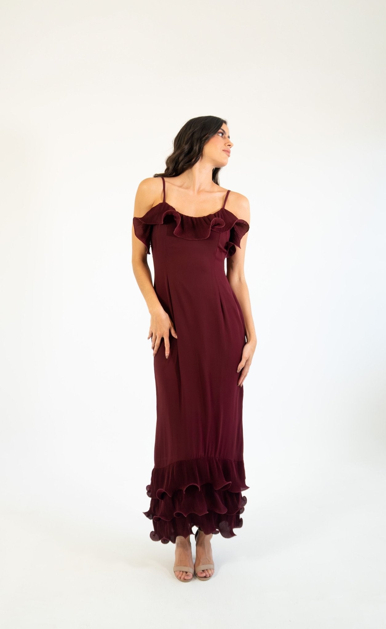 Ansel - rojo - Cindel vestidos maxi, midi, mini, para toda ocasion, largos, de fiesta, de boda