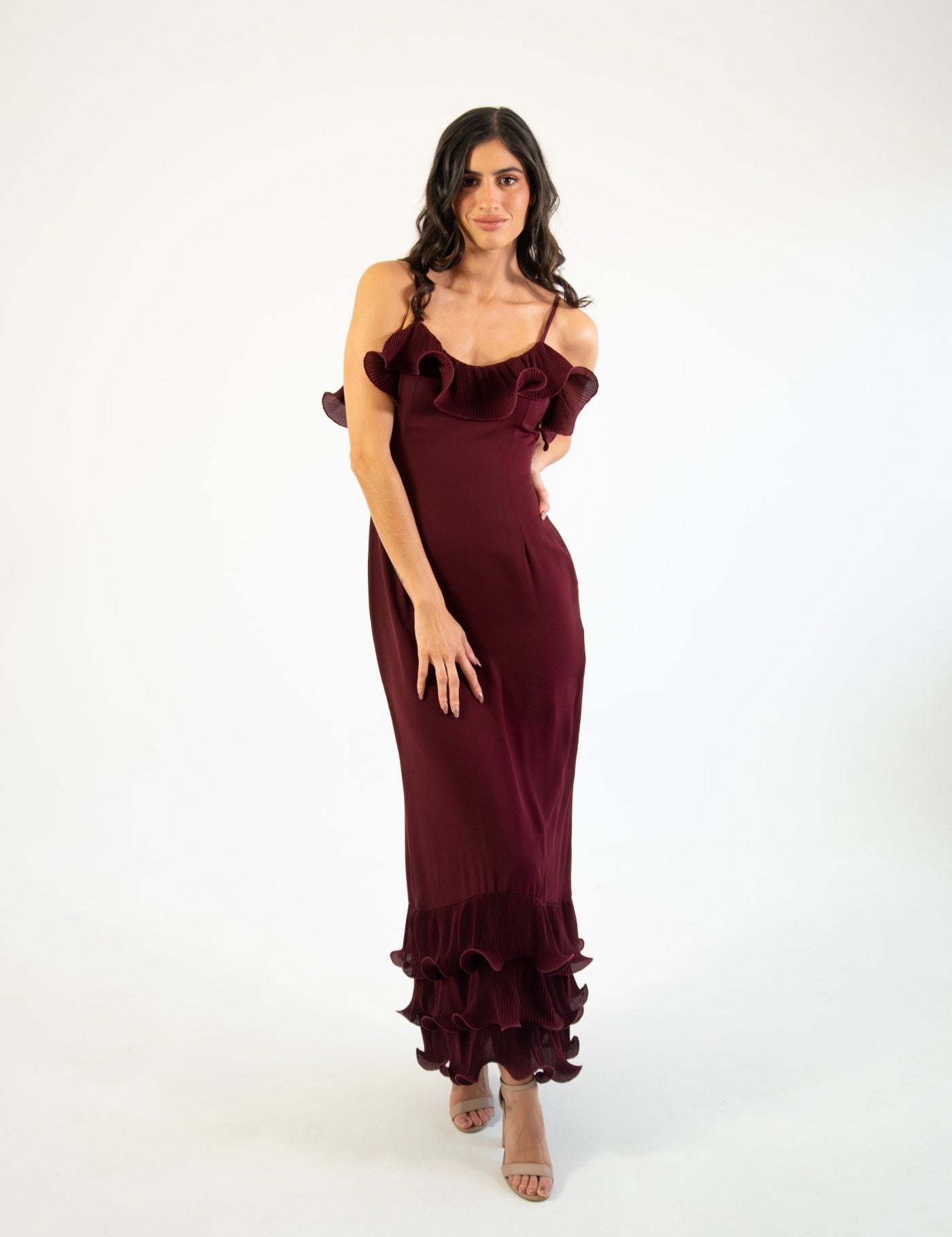 Ansel - rojo - Cindel vestidos maxi, midi, mini, para toda ocasion, largos, de fiesta, de boda