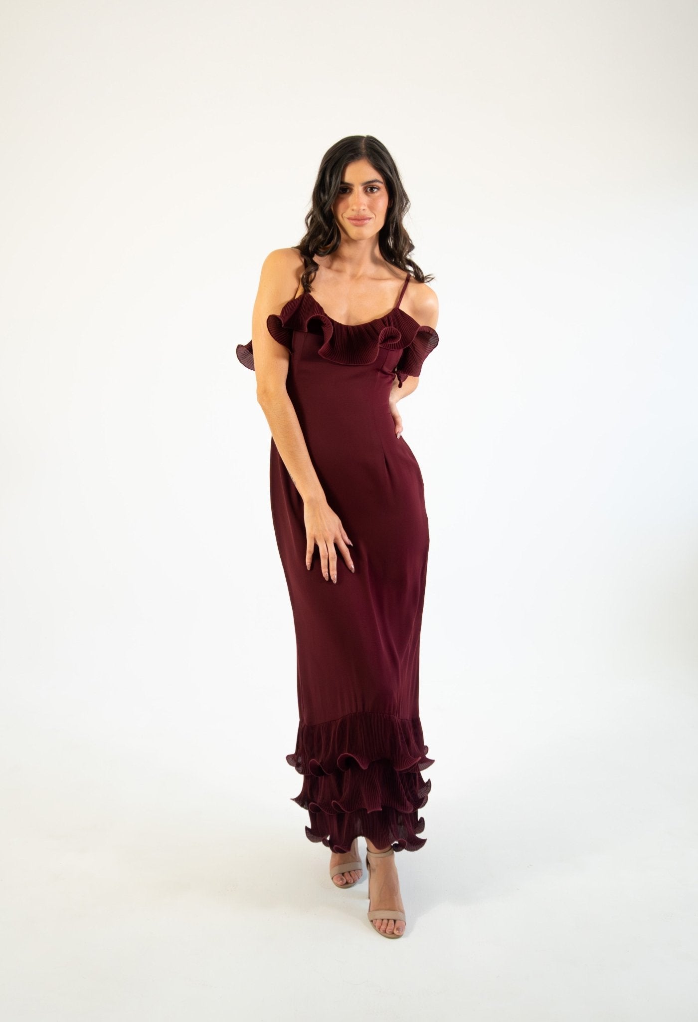 Ansel - rojo - Cindel vestidos maxi, midi, mini, para toda ocasion, largos, de fiesta, de boda