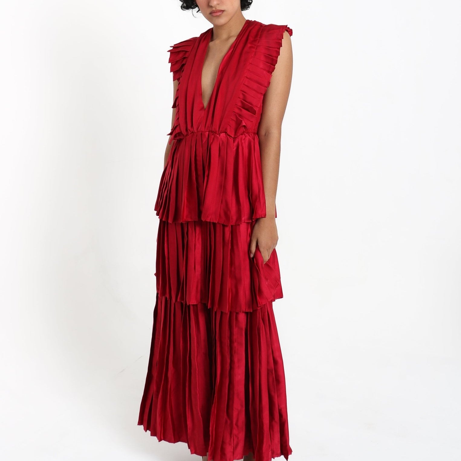 Diora - rojo - Cindel vestidos maxi, midi, mini, para toda ocasion, largos, de fiesta, de boda