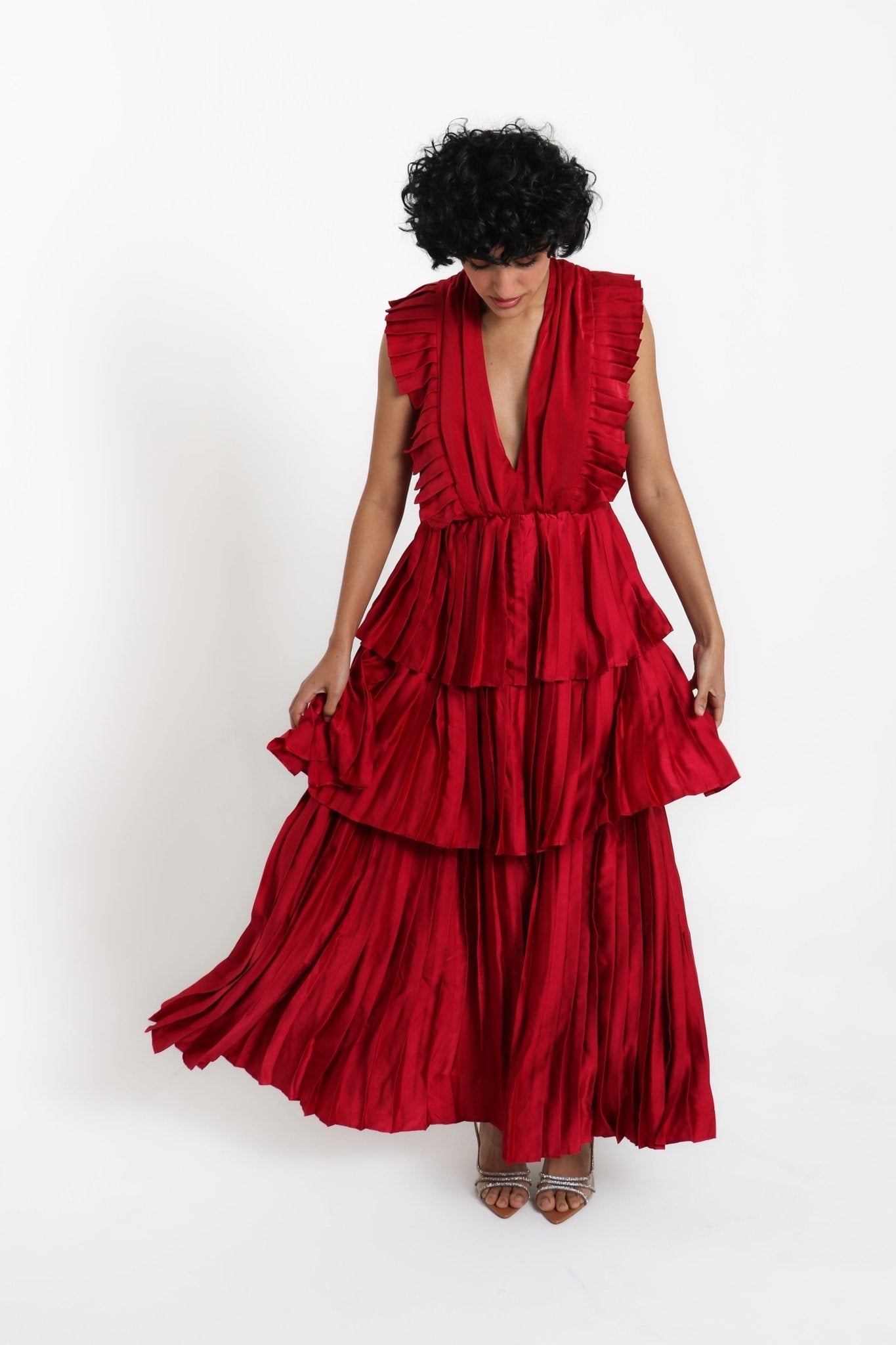 Diora - rojo - Cindel vestidos maxi, midi, mini, para toda ocasion, largos, de fiesta, de boda