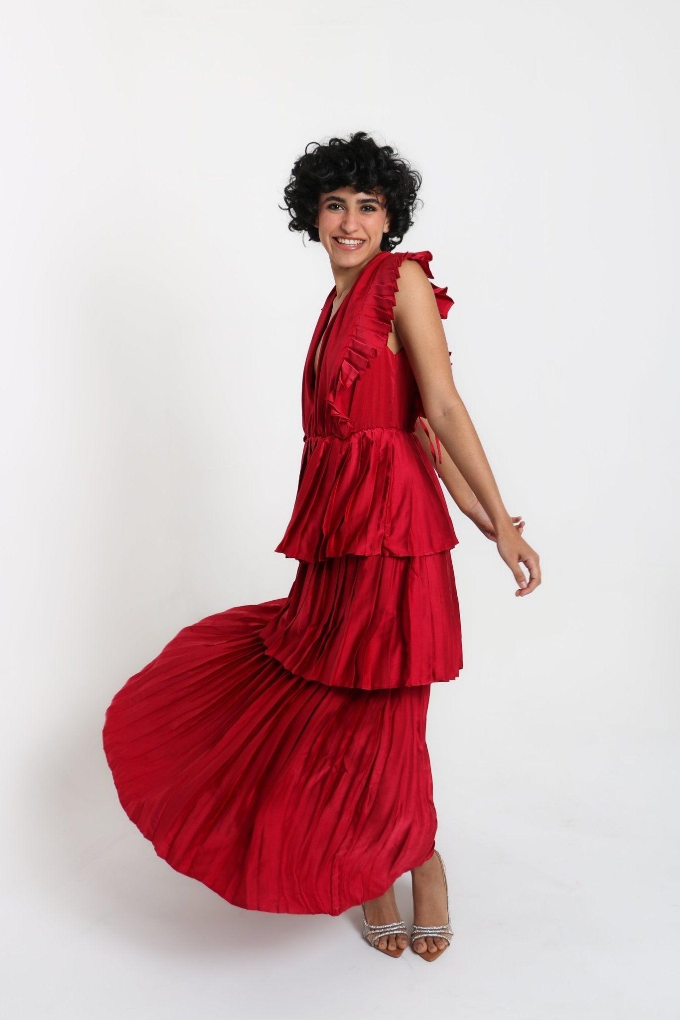 Diora - rojo - Cindel vestidos maxi, midi, mini, para toda ocasion, largos, de fiesta, de boda