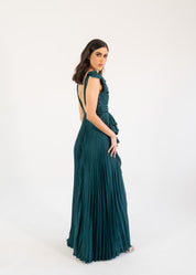 Dorota - verde satin - Cindel vestidos maxi, midi, mini, para toda ocasion, largos, de fiesta, de boda