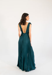 Dorota - verde satin - Cindel vestidos maxi, midi, mini, para toda ocasion, largos, de fiesta, de boda