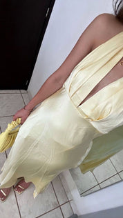 Elga - amarillo - Cindel vestidos maxi, midi, mini, para toda ocasion, largos, de fiesta, de boda