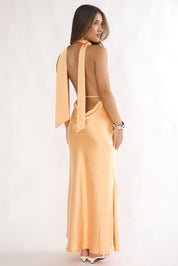 Elga - naranja - Cindel vestidos maxi, midi, mini, para toda ocasion, largos, de fiesta, de boda