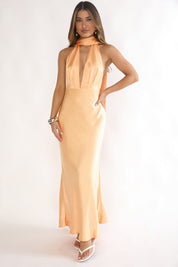 Elga - naranja - Cindel vestidos maxi, midi, mini, para toda ocasion, largos, de fiesta, de boda