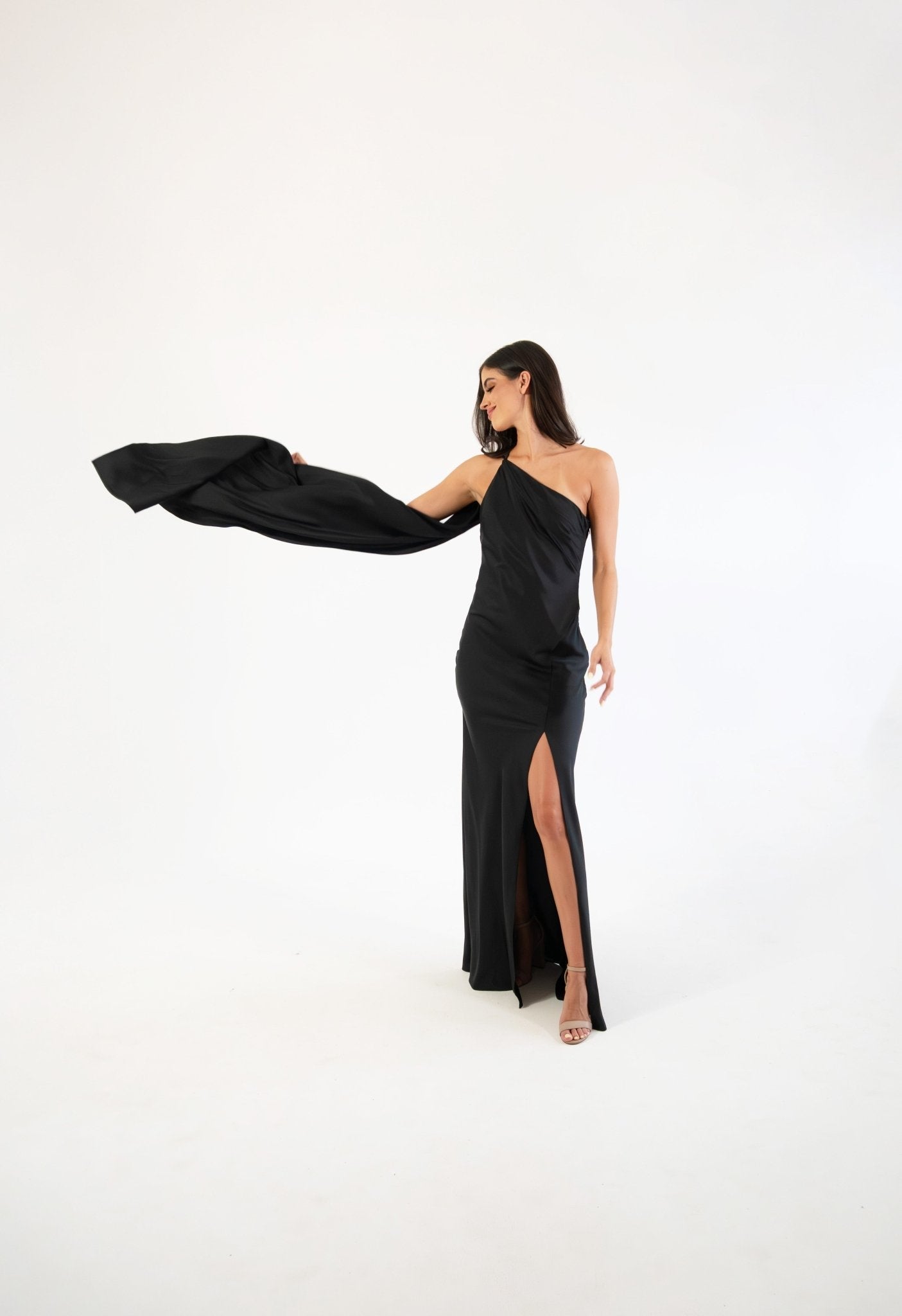 Emiliana - negro - Cindel vestidos maxi, midi, mini, para toda ocasion, largos, de fiesta, de boda