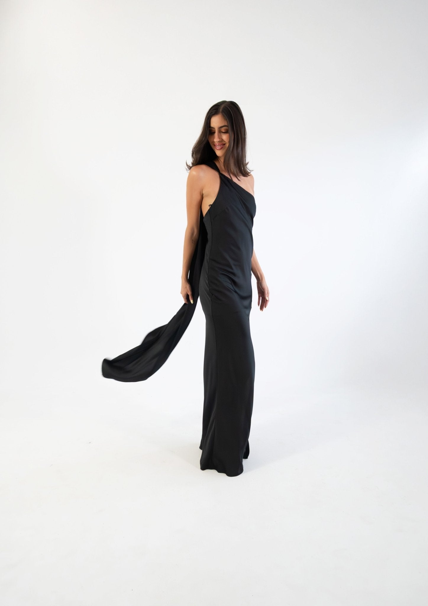 Emiliana - negro - Cindel vestidos maxi, midi, mini, para toda ocasion, largos, de fiesta, de boda