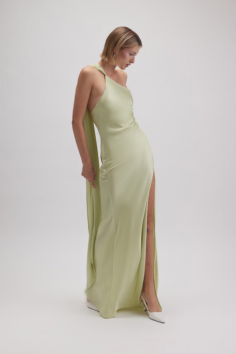 Emiliana - sage - Cindel vestidos maxi, midi, mini, para toda ocasion, largos, de fiesta, de boda