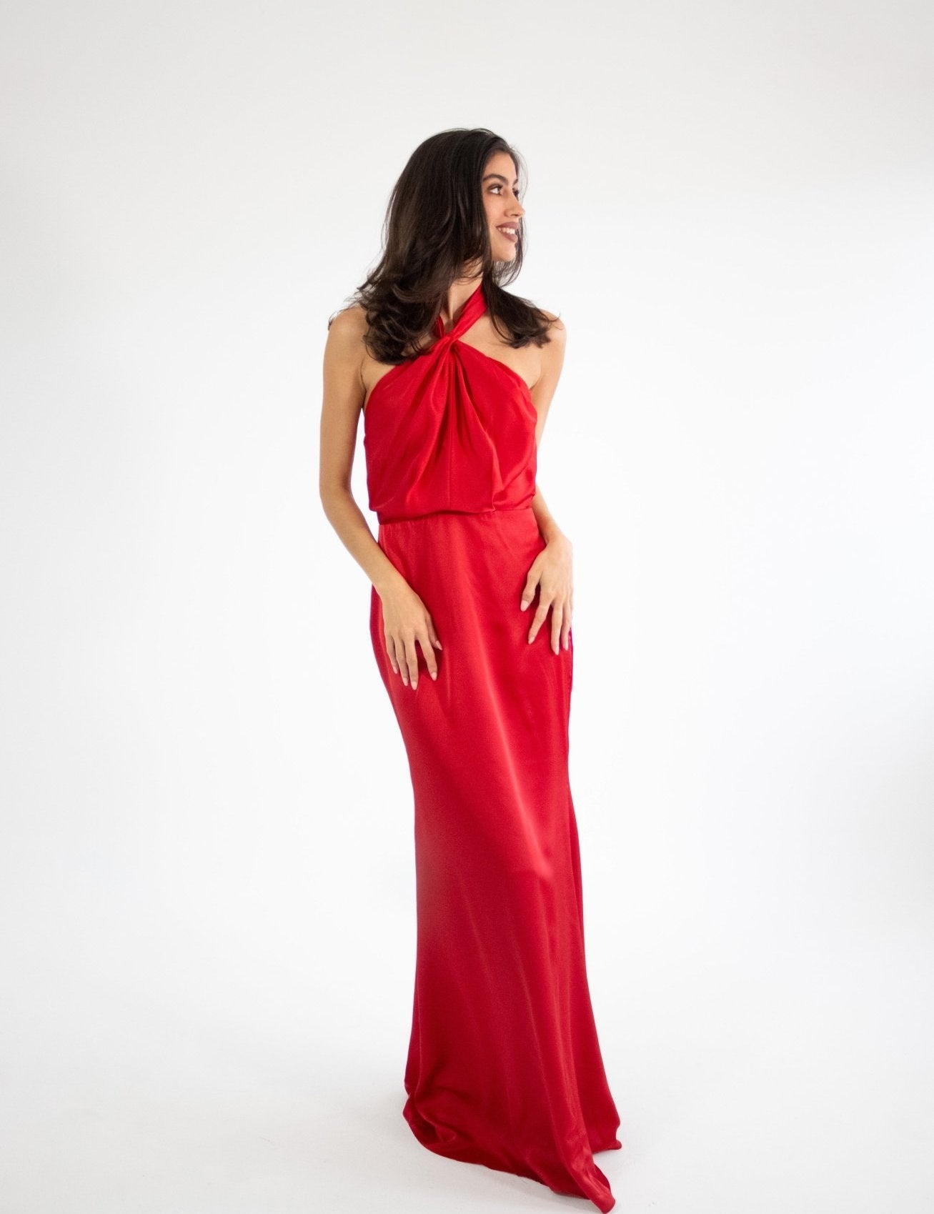 Erin - rojo vivo - Cindel vestidos maxi, midi, mini, para toda ocasion, largos, de fiesta, de boda