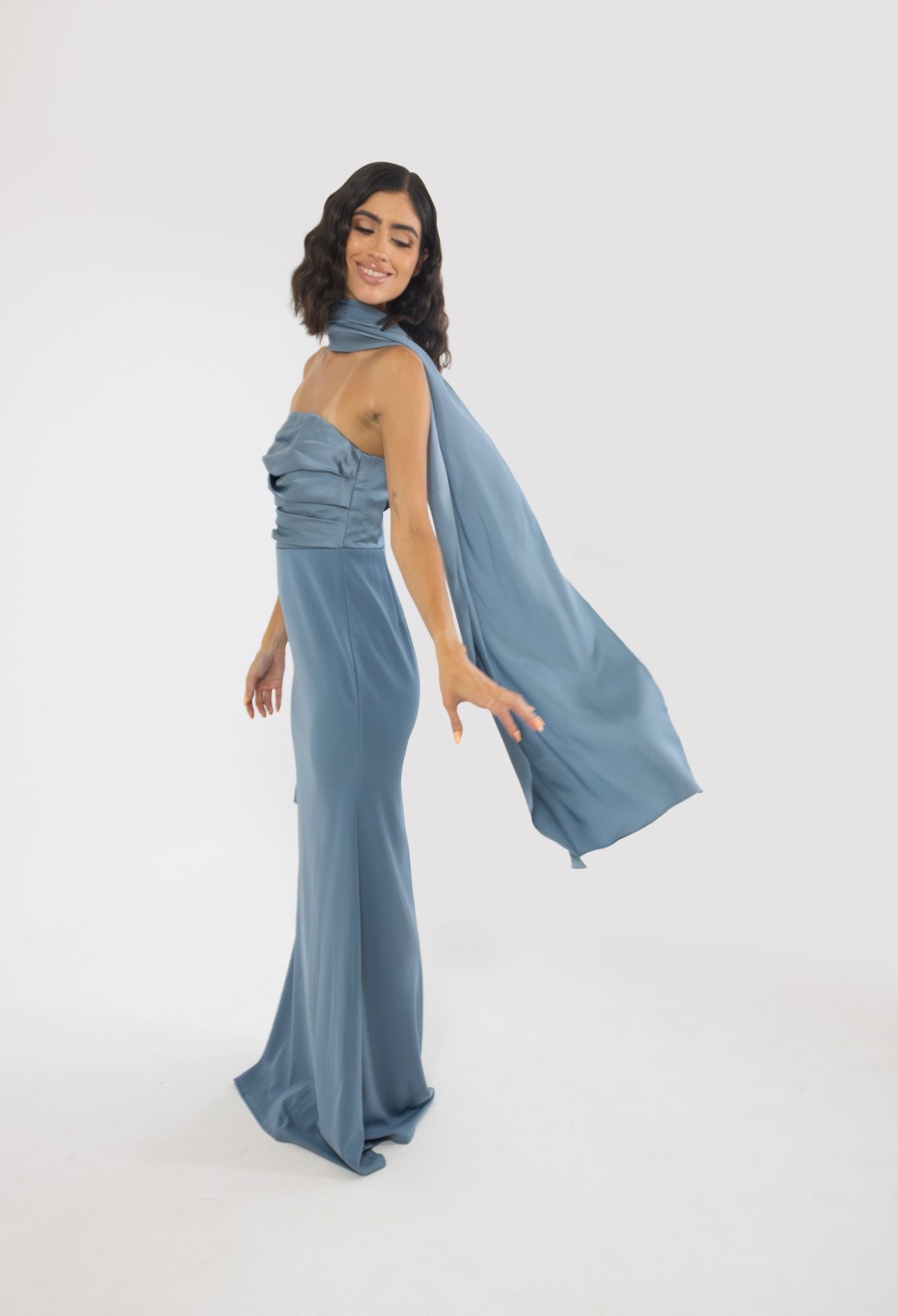 Estela - azul - Cindel vestidos maxi, midi, mini, para toda ocasion, largos, de fiesta, de boda