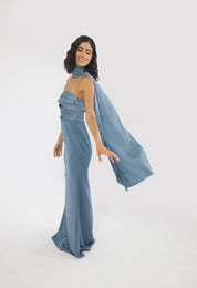 Estela - azul - Cindel vestidos maxi, midi, mini, para toda ocasion, largos, de fiesta, de boda