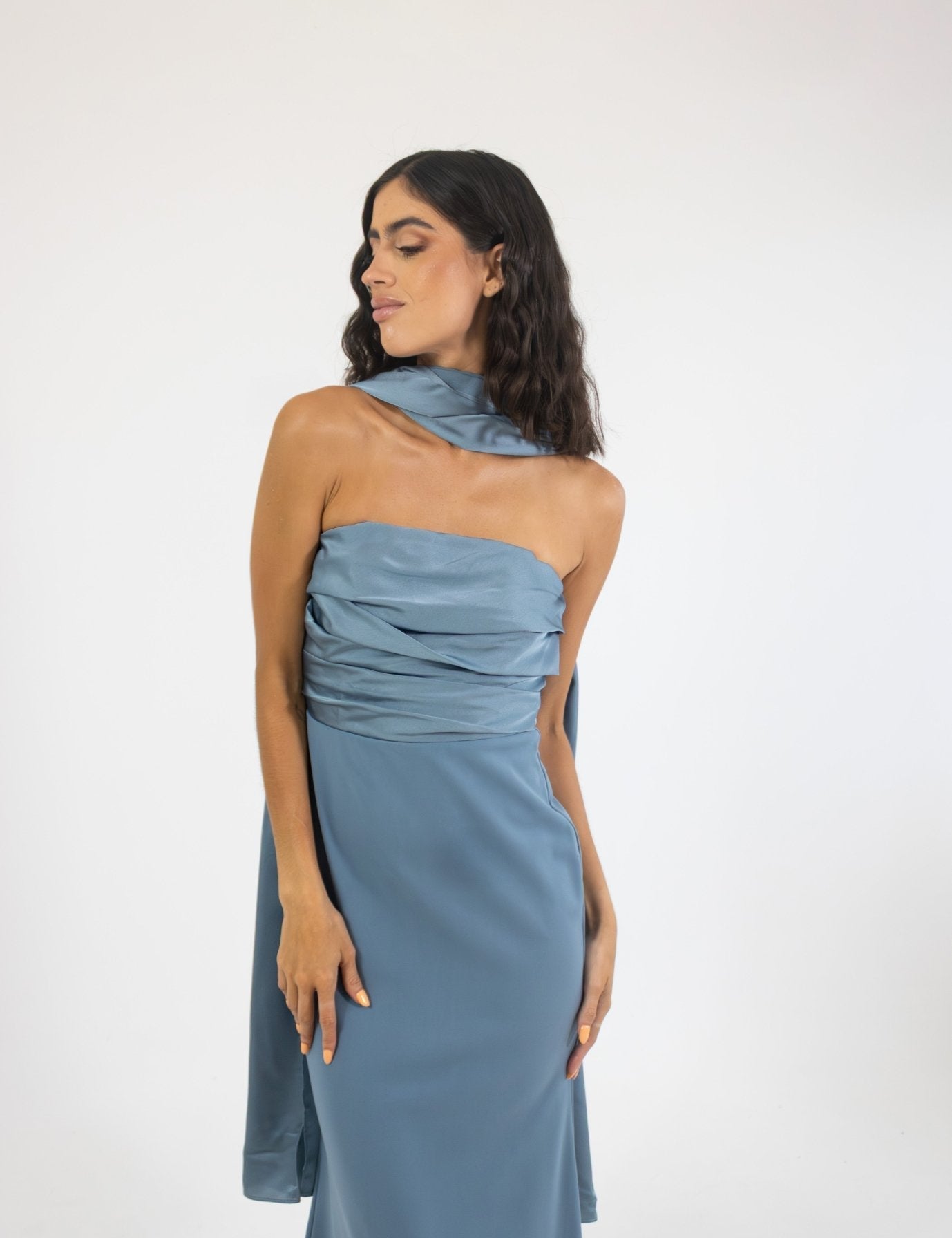 Estela - azul - Cindel vestidos maxi, midi, mini, para toda ocasion, largos, de fiesta, de boda