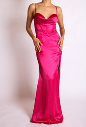 Evelyn - rosa fuchsia - Cindel vestidos maxi, midi, mini, para toda ocasion, largos, de fiesta, de boda