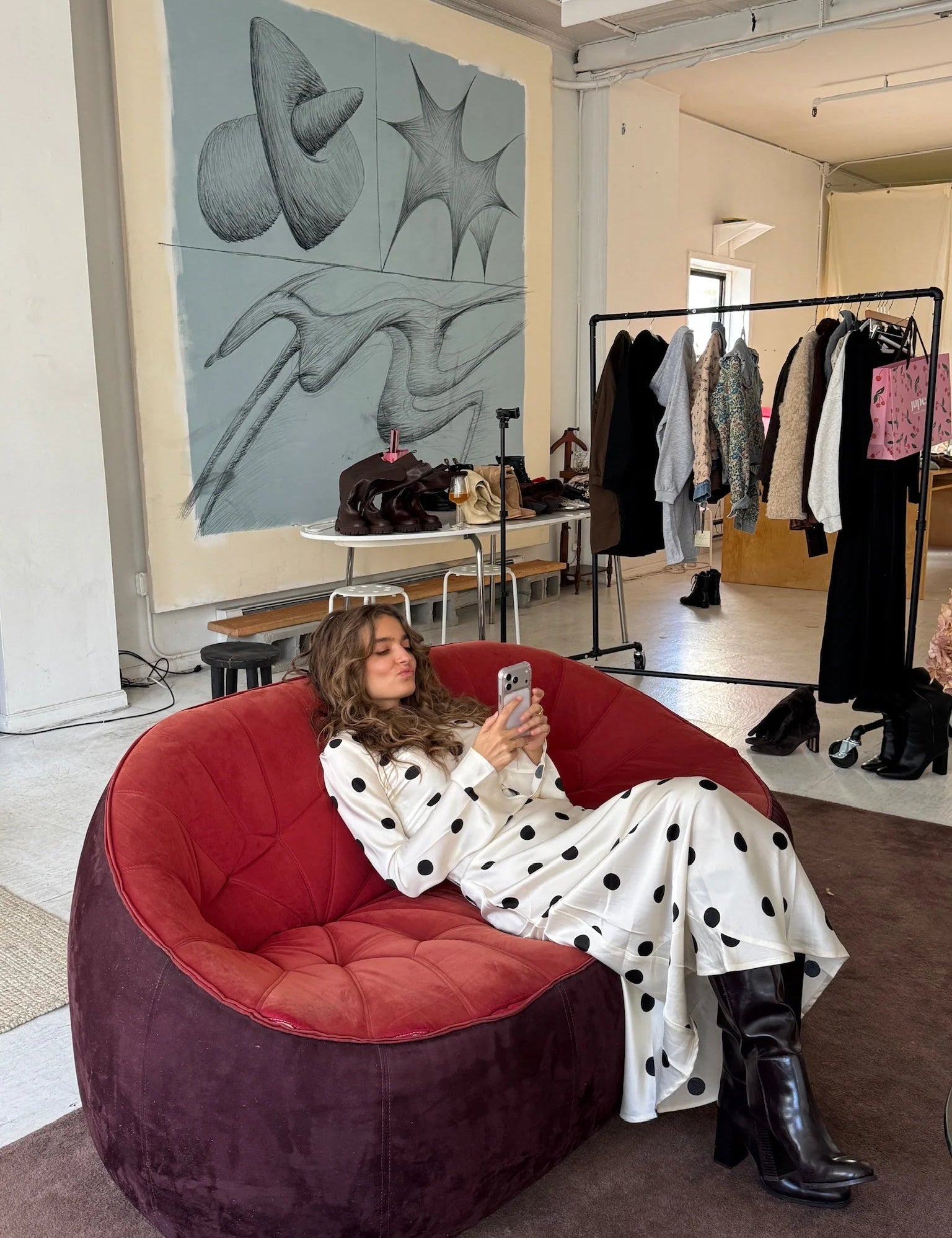 Georgie polka - blanco - Cindel vestidos maxi, midi, mini, para toda ocasion, largos, de fiesta, de boda