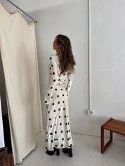 Georgie polka - blanco - Cindel vestidos maxi, midi, mini, para toda ocasion, largos, de fiesta, de boda