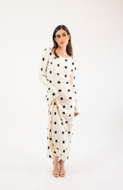 Georgie polka - blanco - Cindel vestidos maxi, midi, mini, para toda ocasion, largos, de fiesta, de boda