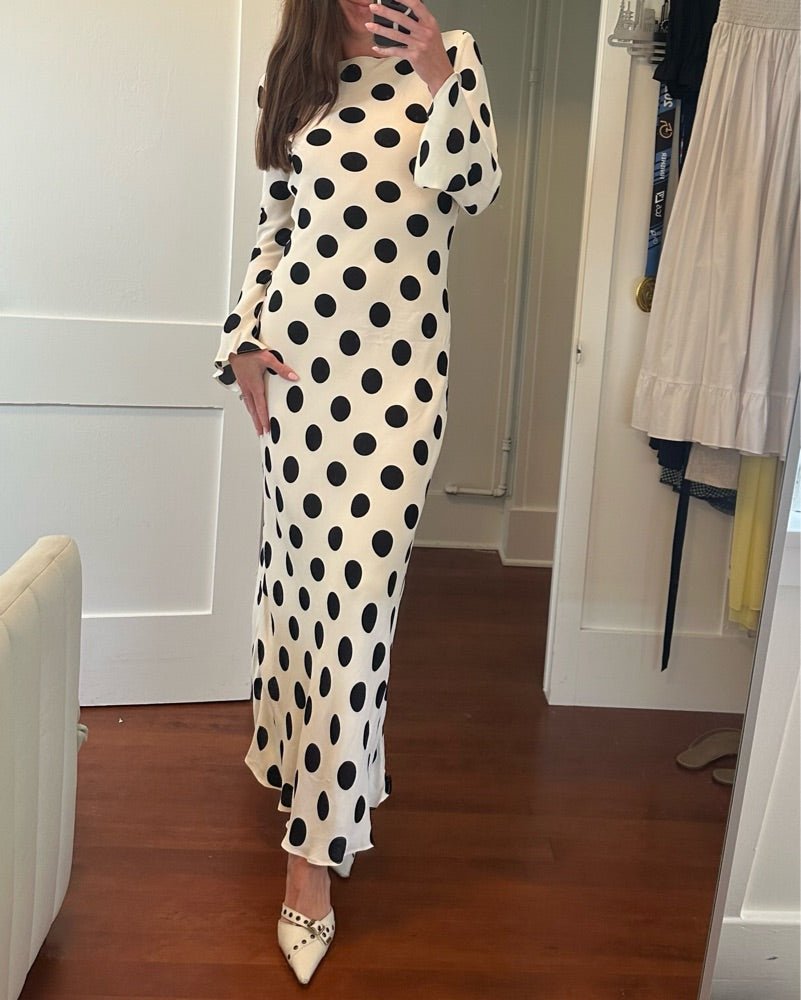 Georgie polka - blanco - Cindel vestidos maxi, midi, mini, para toda ocasion, largos, de fiesta, de boda