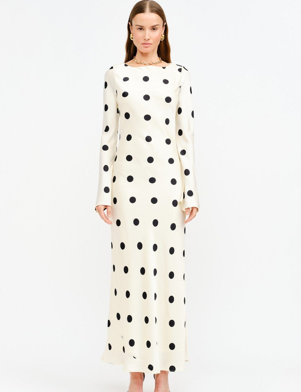 Georgie polka - blanco - Cindel vestidos maxi, midi, mini, para toda ocasion, largos, de fiesta, de boda