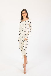 Georgie polka - blanco - Cindel vestidos maxi, midi, mini, para toda ocasion, largos, de fiesta, de boda