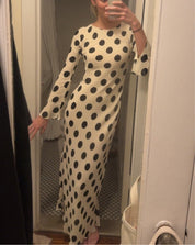 Georgie polka - blanco - Cindel vestidos maxi, midi, mini, para toda ocasion, largos, de fiesta, de boda