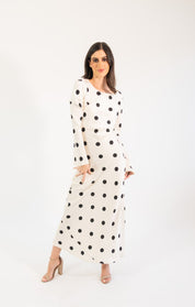 Georgie polka - blanco - Cindel vestidos maxi, midi, mini, para toda ocasion, largos, de fiesta, de boda