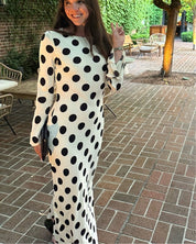 Georgie polka - blanco - Cindel vestidos maxi, midi, mini, para toda ocasion, largos, de fiesta, de boda