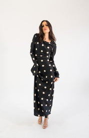 Georgie polka - negro - Cindel vestidos maxi, midi, mini, para toda ocasion, largos, de fiesta, de boda