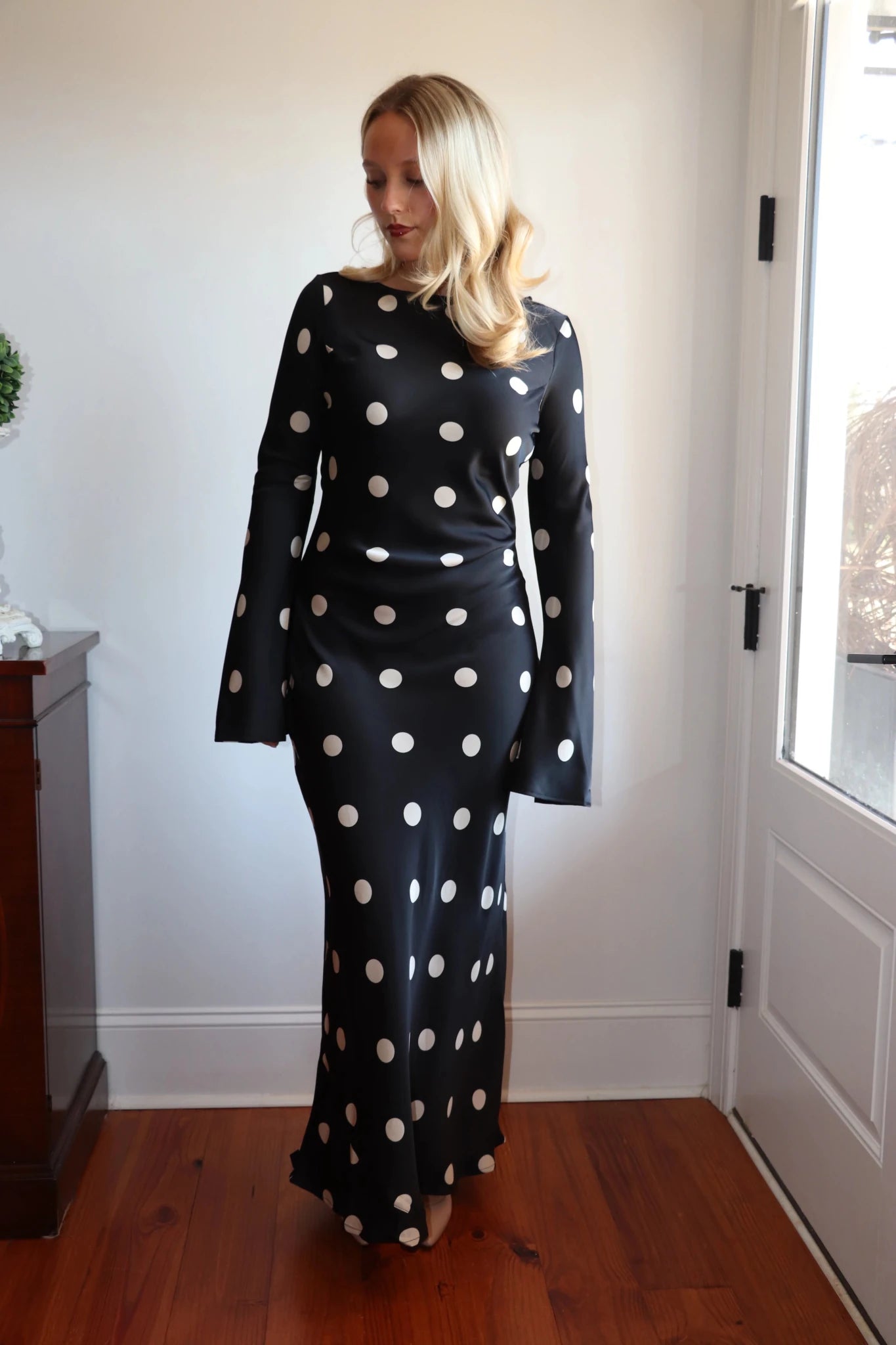 Georgie polka - negro - Cindel vestidos maxi, midi, mini, para toda ocasion, largos, de fiesta, de boda