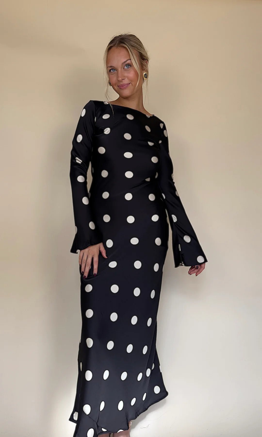 Georgie polka - negro - Cindel vestidos maxi, midi, mini, para toda ocasion, largos, de fiesta, de boda