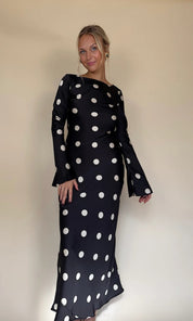 Georgie polka - negro - Cindel vestidos maxi, midi, mini, para toda ocasion, largos, de fiesta, de boda