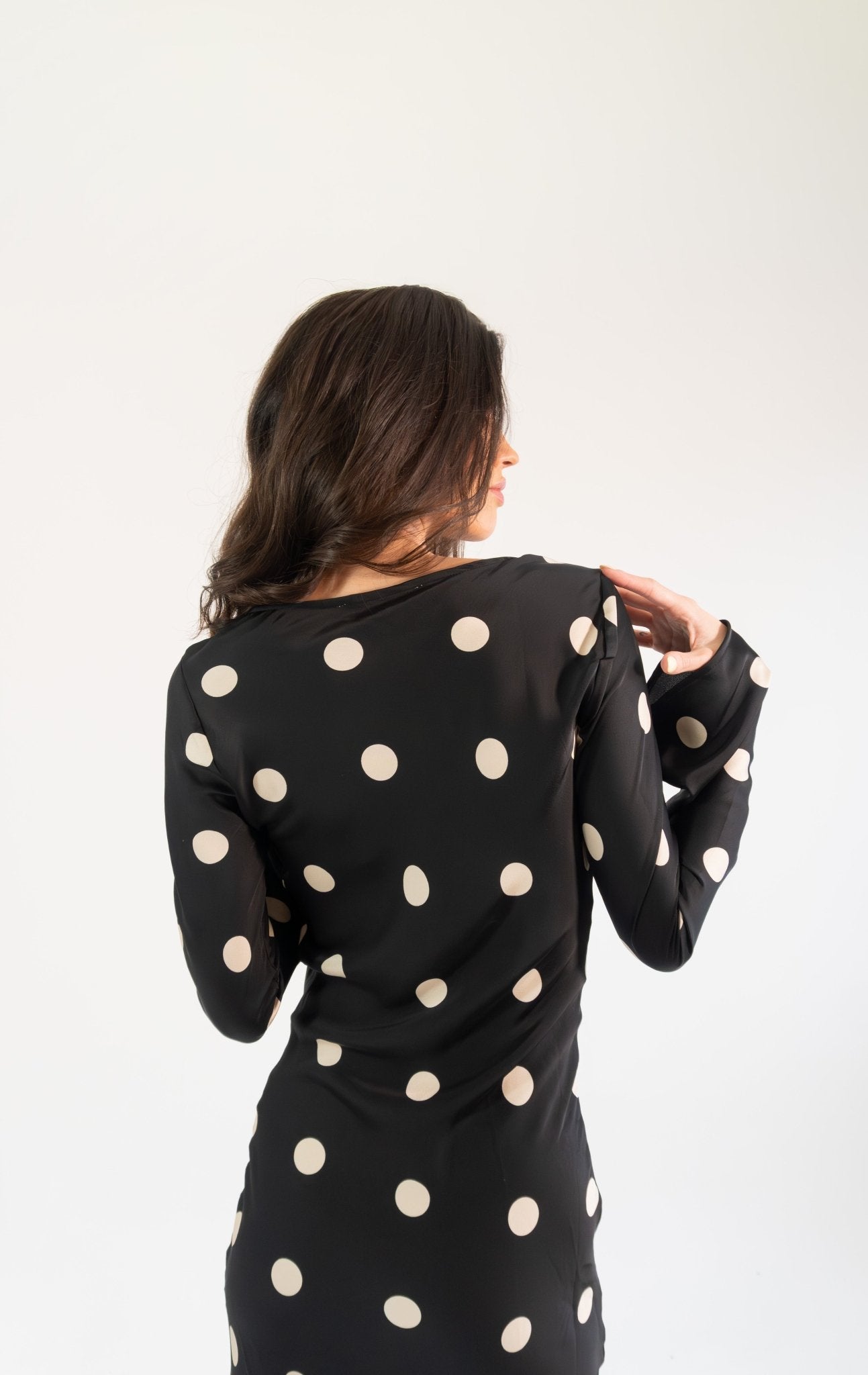 Georgie polka - negro - Cindel vestidos maxi, midi, mini, para toda ocasion, largos, de fiesta, de boda