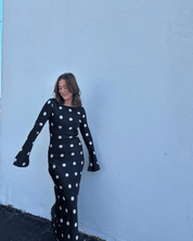 Georgie polka - negro - Cindel vestidos maxi, midi, mini, para toda ocasion, largos, de fiesta, de boda