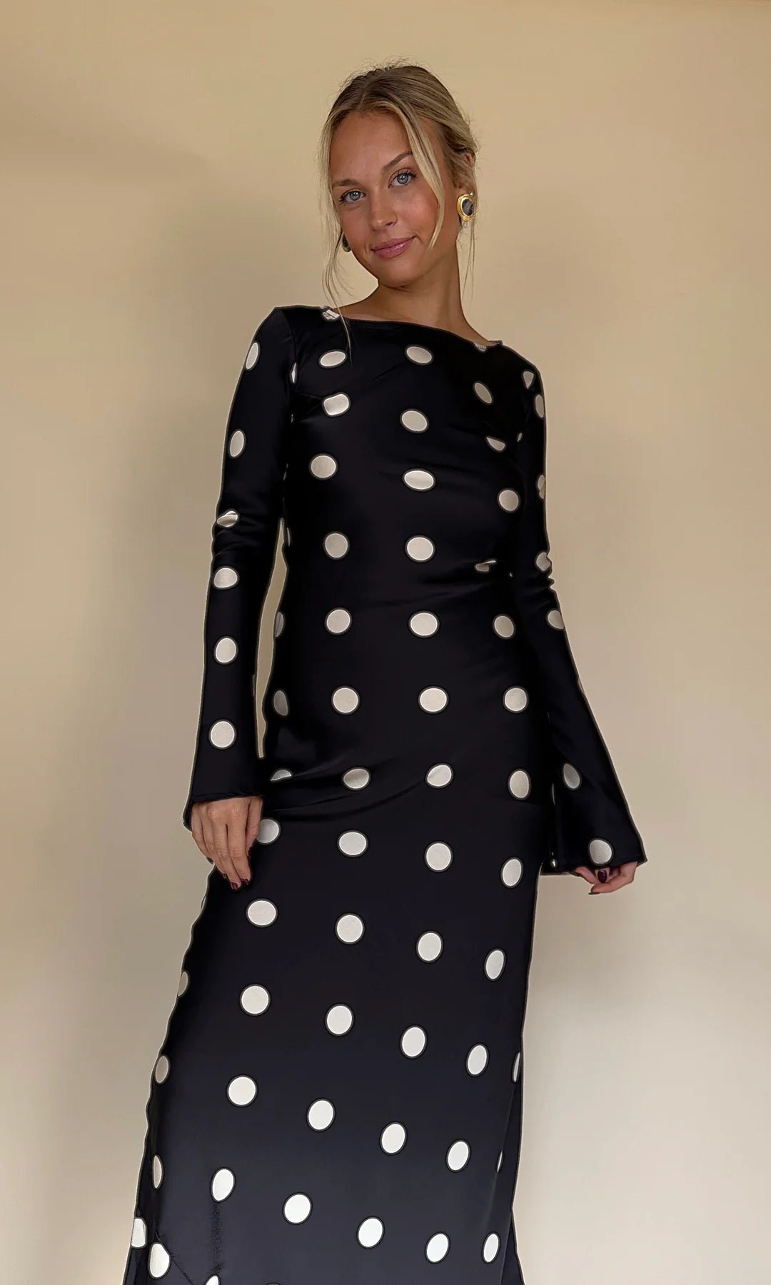 Georgie polka - negro - Cindel vestidos maxi, midi, mini, para toda ocasion, largos, de fiesta, de boda