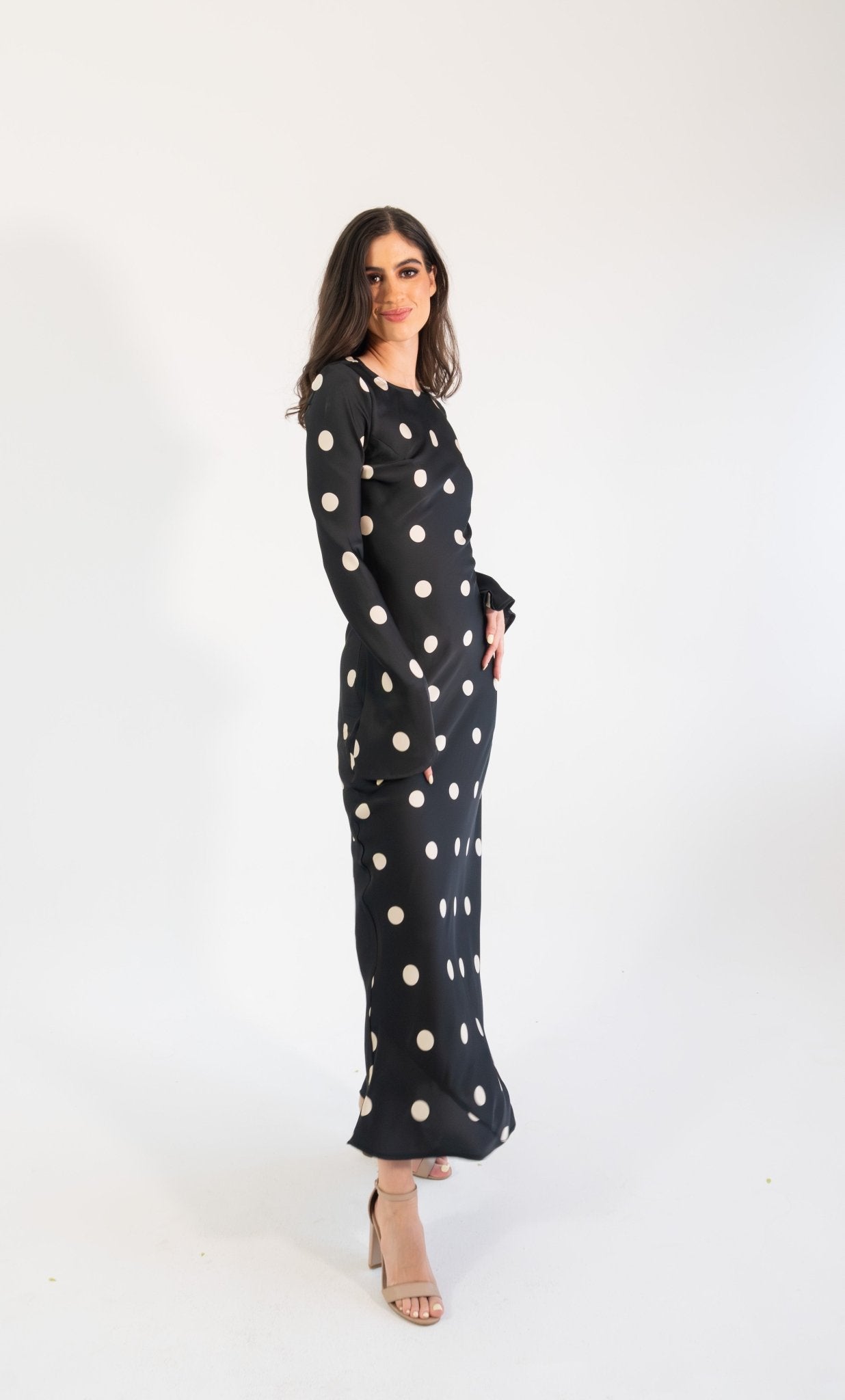 Georgie polka - negro - Cindel vestidos maxi, midi, mini, para toda ocasion, largos, de fiesta, de boda