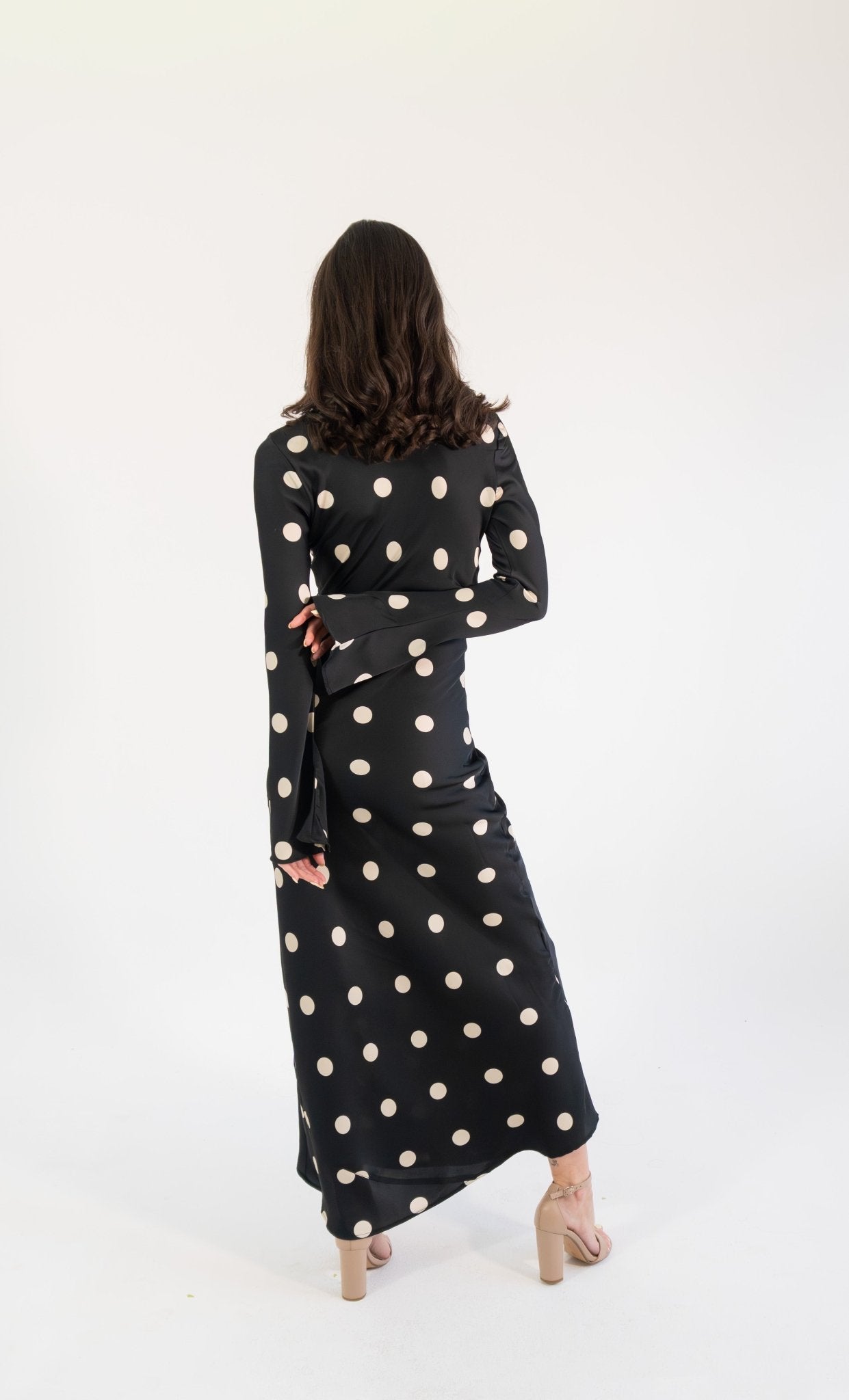 Georgie polka - negro - Cindel vestidos maxi, midi, mini, para toda ocasion, largos, de fiesta, de boda