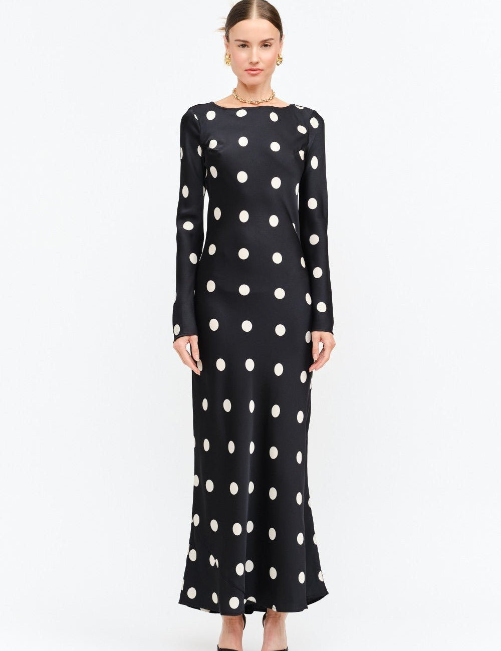 Georgie polka - negro - Cindel vestidos maxi, midi, mini, para toda ocasion, largos, de fiesta, de boda