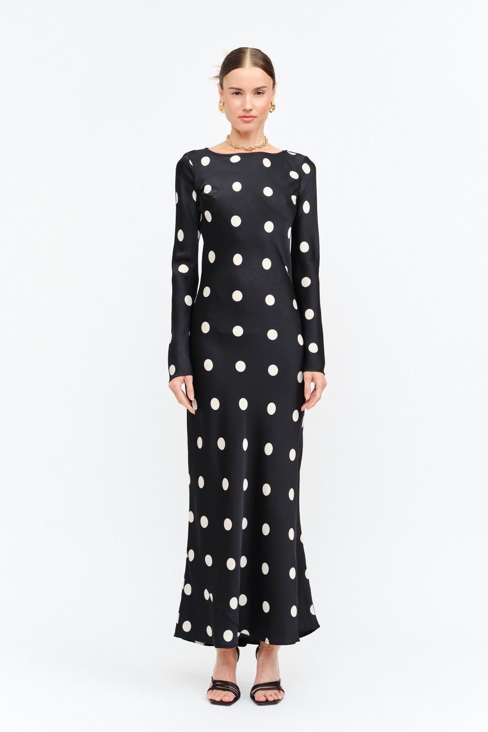 Georgie polka - negro - Cindel vestidos maxi, midi, mini, para toda ocasion, largos, de fiesta, de boda