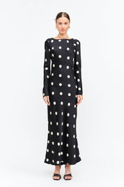 Georgie polka - negro - Cindel vestidos maxi, midi, mini, para toda ocasion, largos, de fiesta, de boda