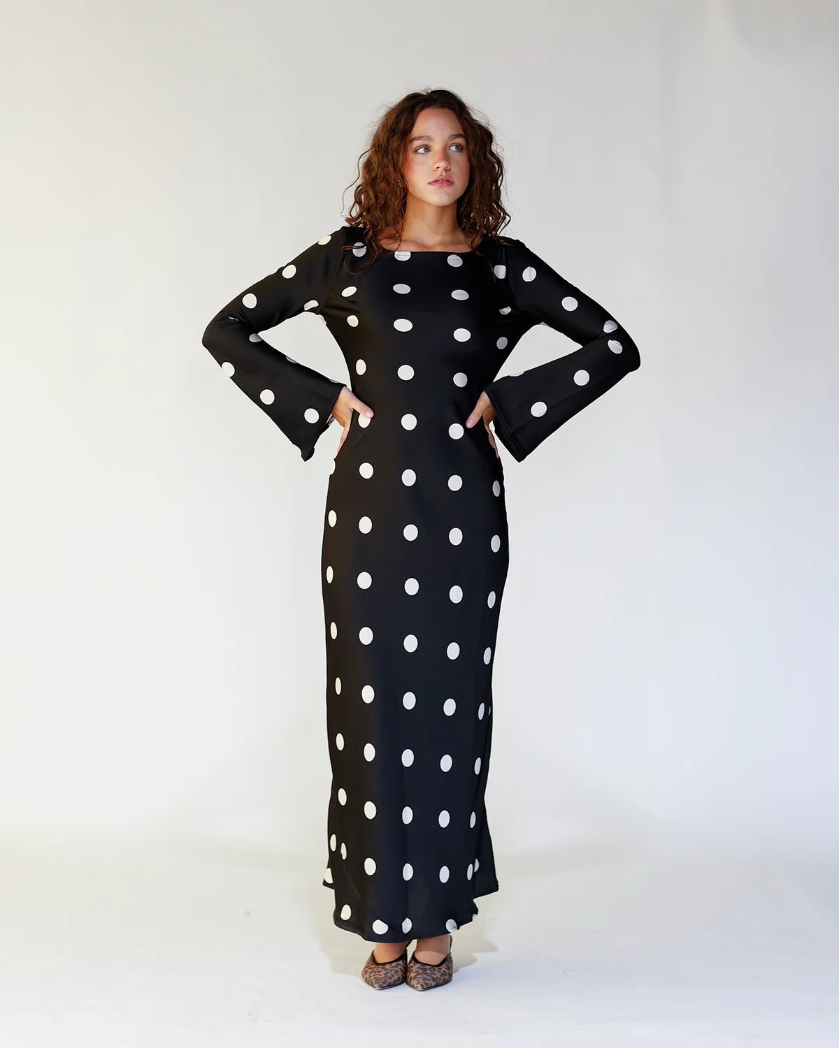 Georgie polka - negro - Cindel vestidos maxi, midi, mini, para toda ocasion, largos, de fiesta, de boda