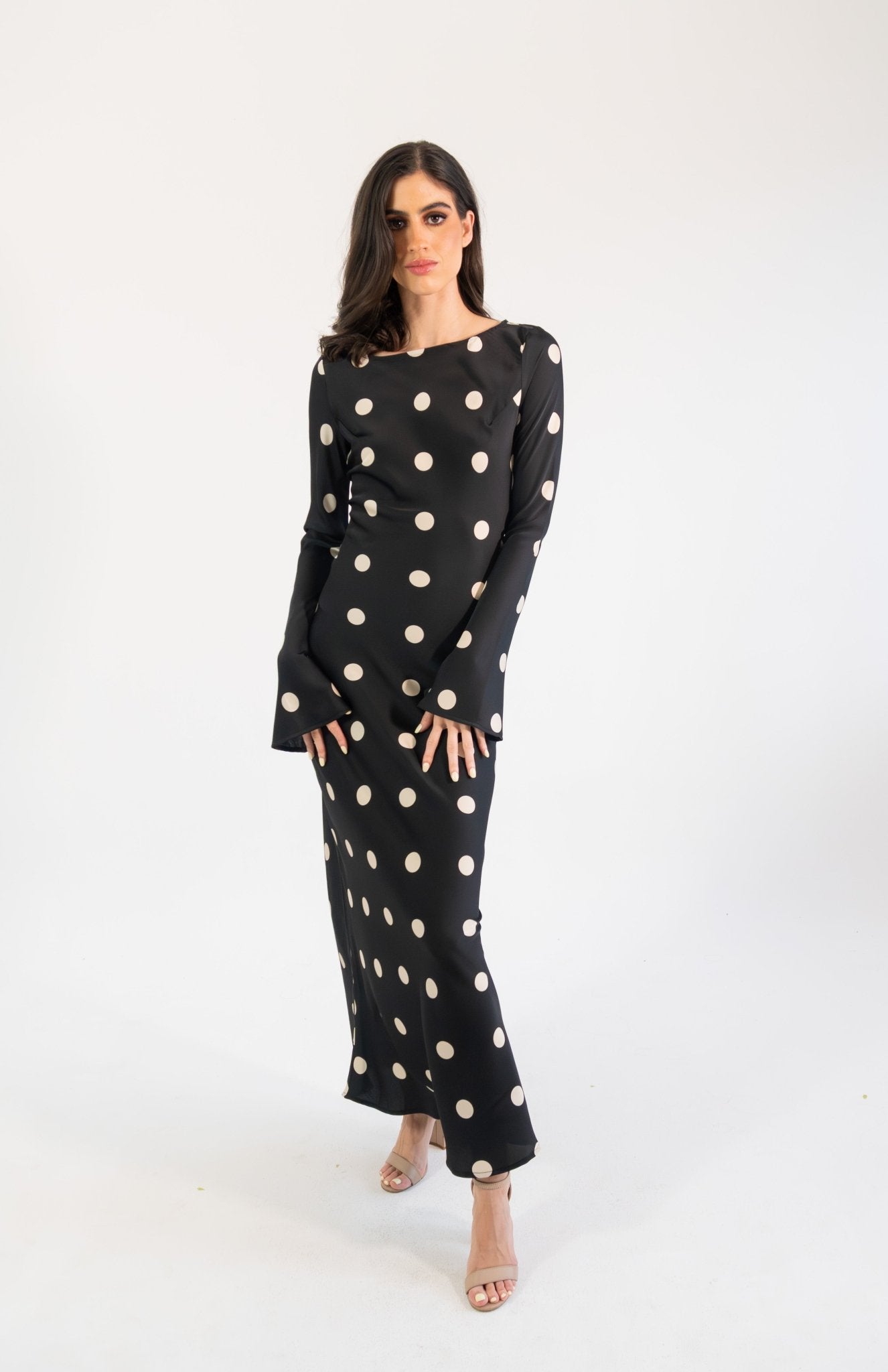 Georgie polka - negro - Cindel vestidos maxi, midi, mini, para toda ocasion, largos, de fiesta, de boda