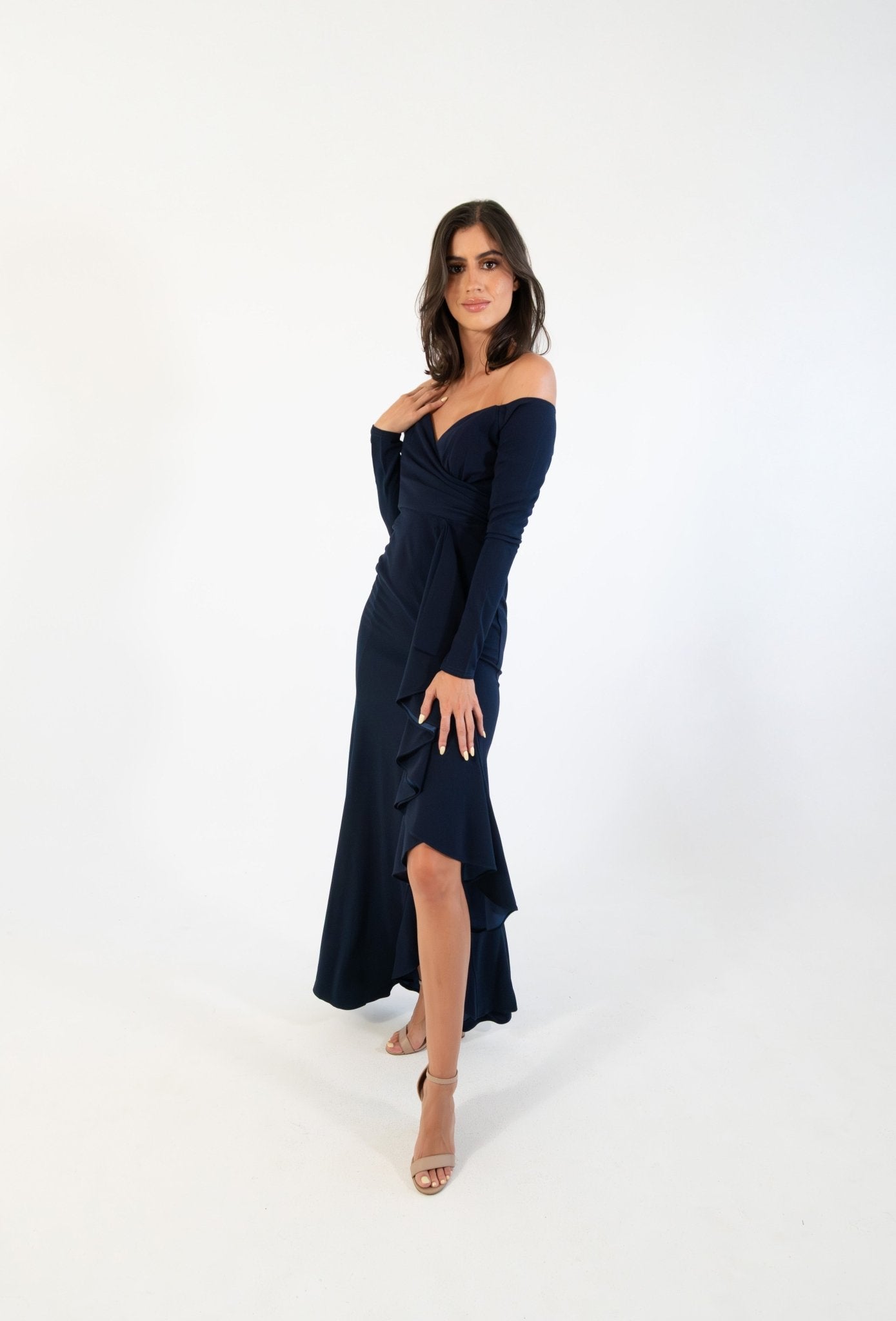 Hannia - azul - Cindel vestidos maxi, midi, mini, para toda ocasion, largos, de fiesta, de boda