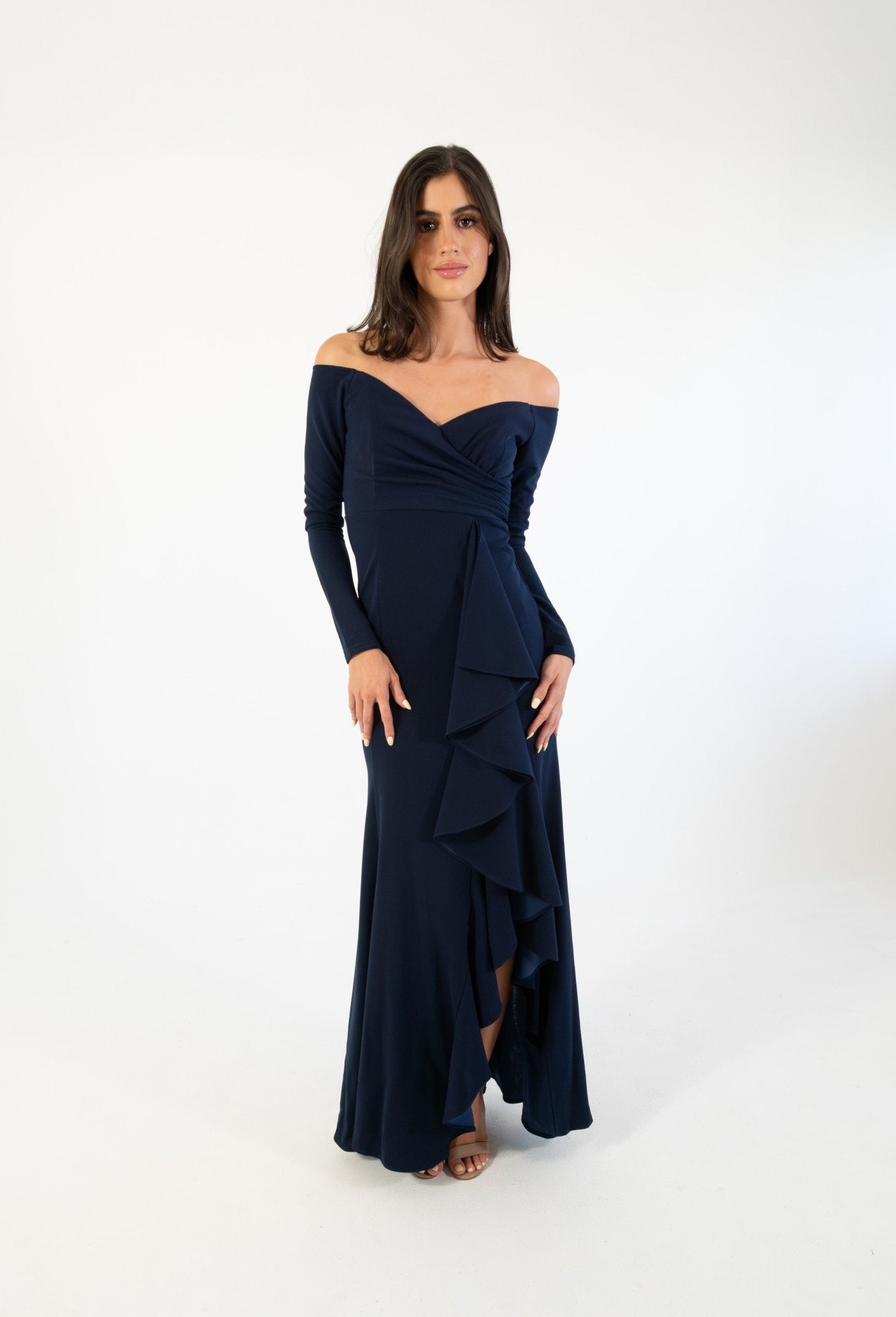 Hannia - azul - Cindel vestidos maxi, midi, mini, para toda ocasion, largos, de fiesta, de boda