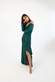 Hannia - verde - Cindel vestidos maxi, midi, mini, para toda ocasion, largos, de fiesta, de boda